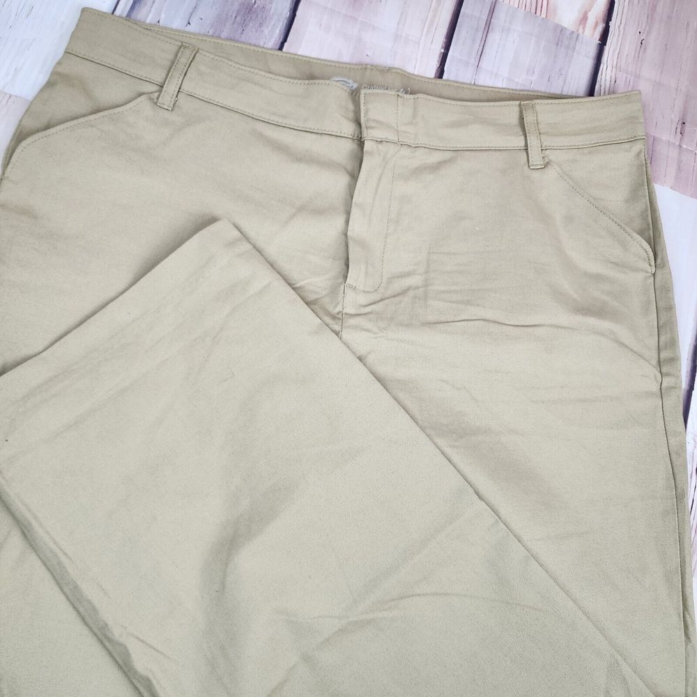 Dickies Women's 16R Beige Tan Relaxed Fit Flex Twill Work Pants Boot Cut (38x31)